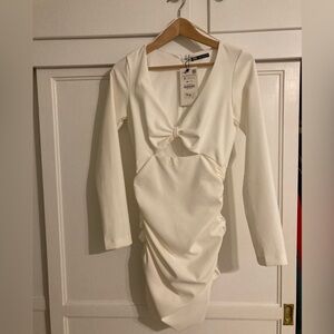Zara white cut out dress